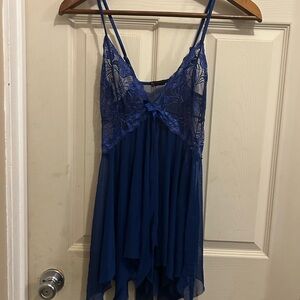 Avidlove blue lace babydoll lingerie chemise - size m